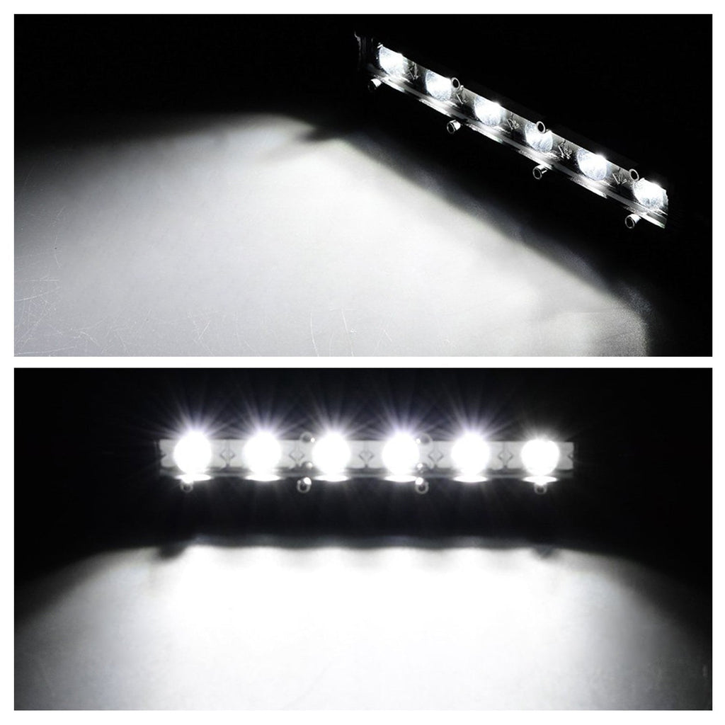 7in LED Light Bar Single Row Offroad Spot Lights 18W Ultra Slim