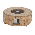 Patio MGO Propane Fire Pit, 30,000 BTU, Wood Pattern Brown