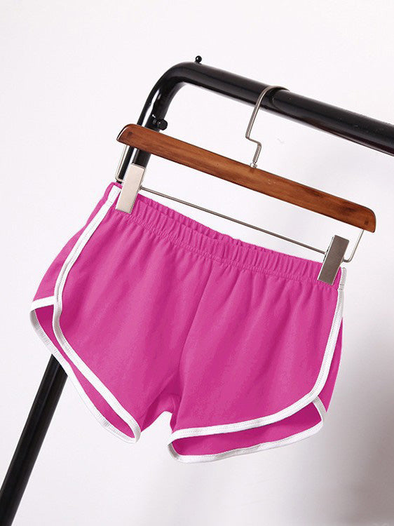 Women's sports shorts, home casual solid-color fashionable yoga beach