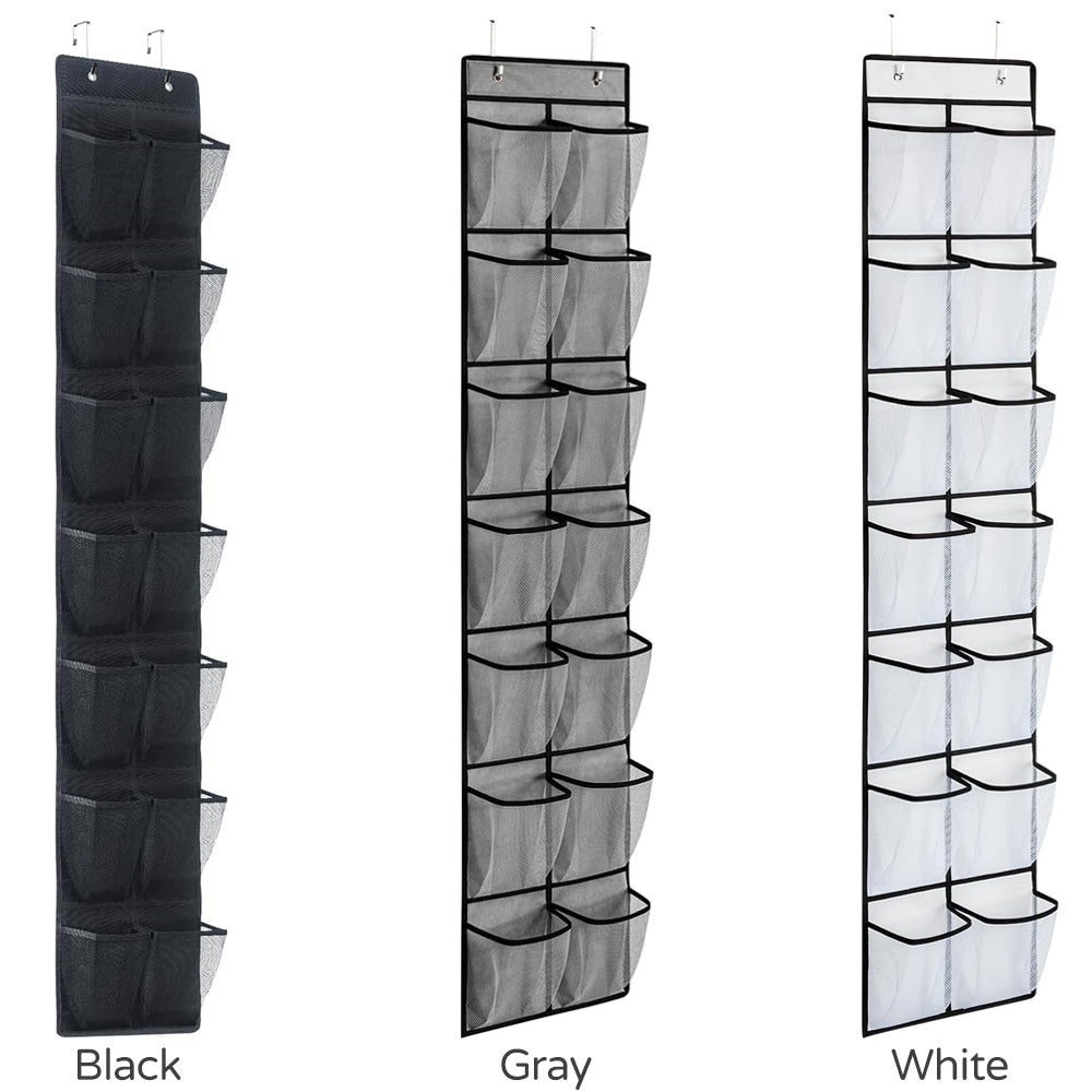 14 Pockets Over Door Hanging Shoe Storage Organizer Rack Holder Closet