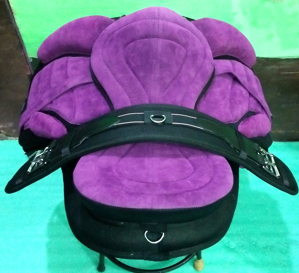 Treeless Synthetic Horse Saddle with Girth Size 12" to 18"