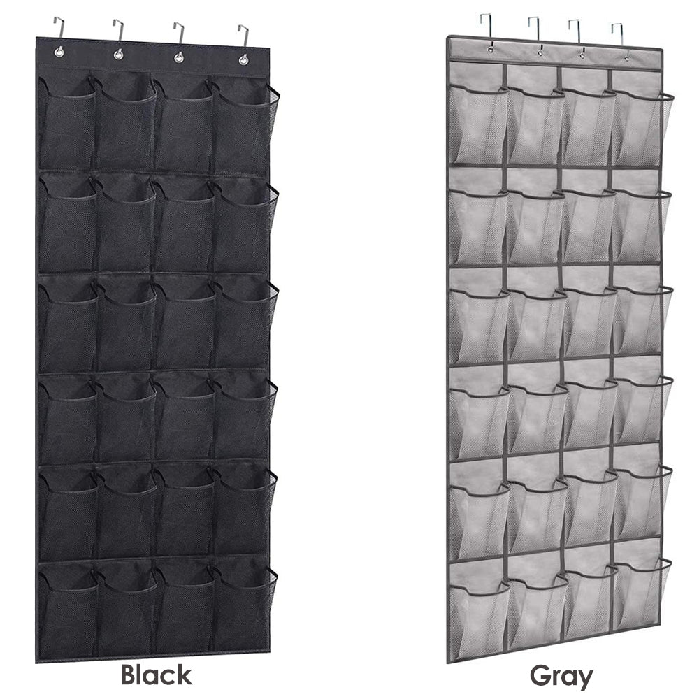 24 Pockets Over Door Hanging Shoe Storage Organizer Rack Holder Closet