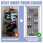 35 Pockets Over Door Hanging Shoe Storage Organizer Rack Holder Closet