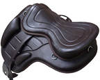 Treeless Leather Freemax Saddle with Girth & Stirrups