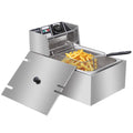 2500W MAX 110V 6.3QT/6L Stainless Steel Single Cylinder Electric Fryer