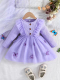 Girl's Lycra Floral Printed Frock Dress for Girls 1-2-YEARS