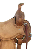 Western Brown Rough Out Leather Roper Ranch Saddle Size 13" to 18"
