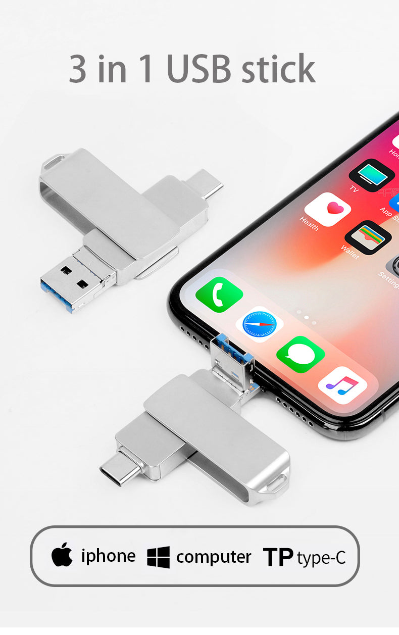 High Speed 3 In 1 Otg Usb Flash Drive 3.0 32GB