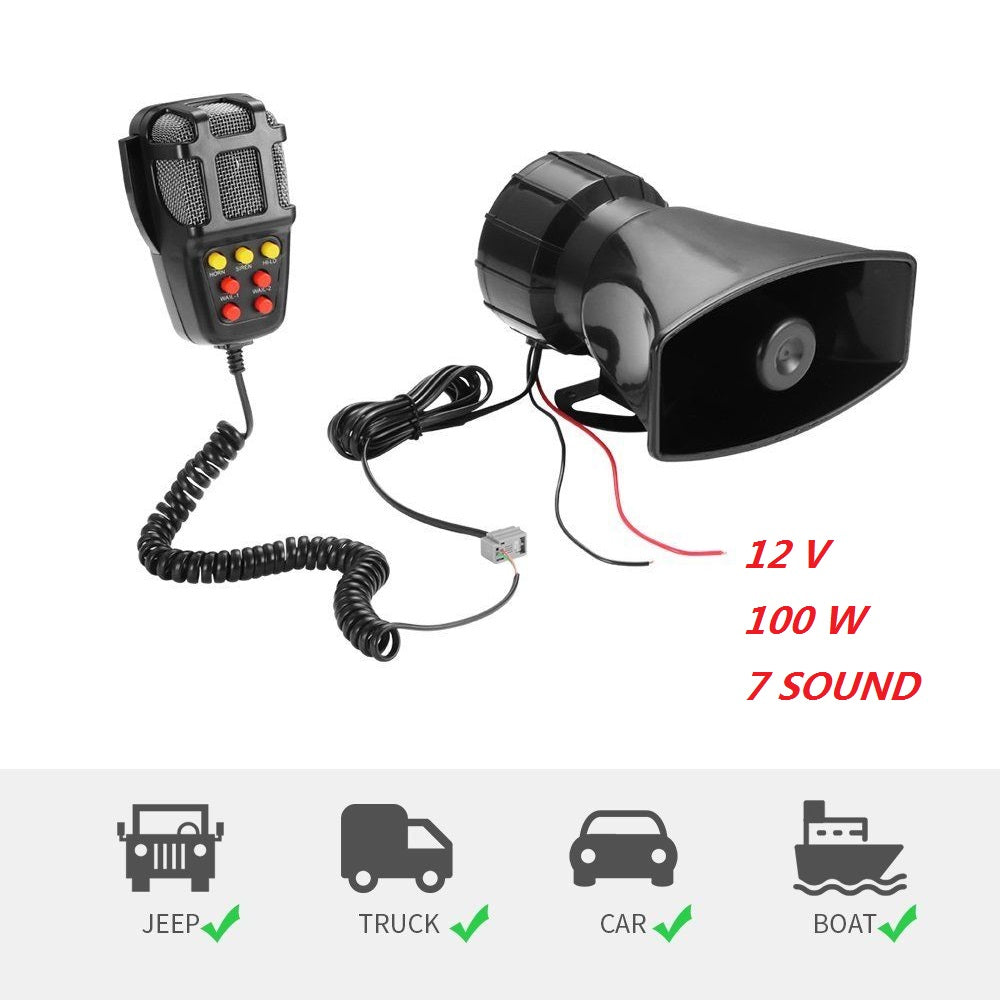 12V Car Horn Speakers Police Siren Air Horn Megaphone alarm