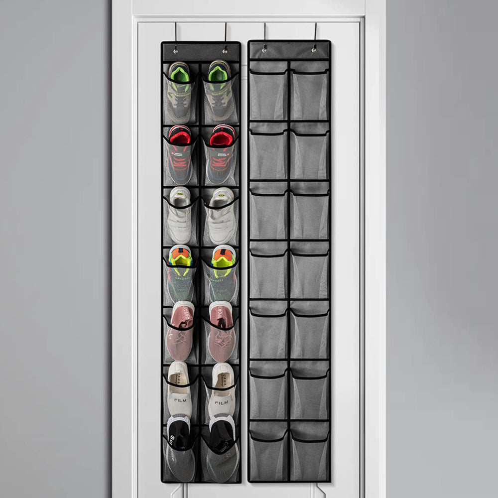 14 Pockets Over Door Hanging Shoe Storage Organizer Rack Holder Closet