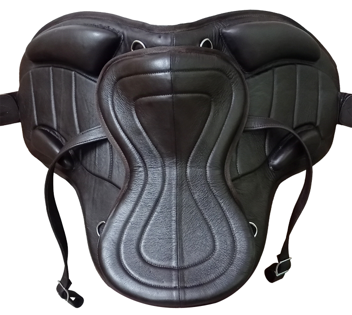Treeless Leather Freemax Saddle with Girth & Stirrups