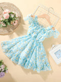 Girl's Lycra Floral Printed Frock Dress for Girls 2-3-YEARS