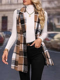 Plaid Button Up Vest Coat