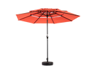Aluminium 10ft 3-Tier Auto-Tilt Outdoor Patio Umbrella - Orange