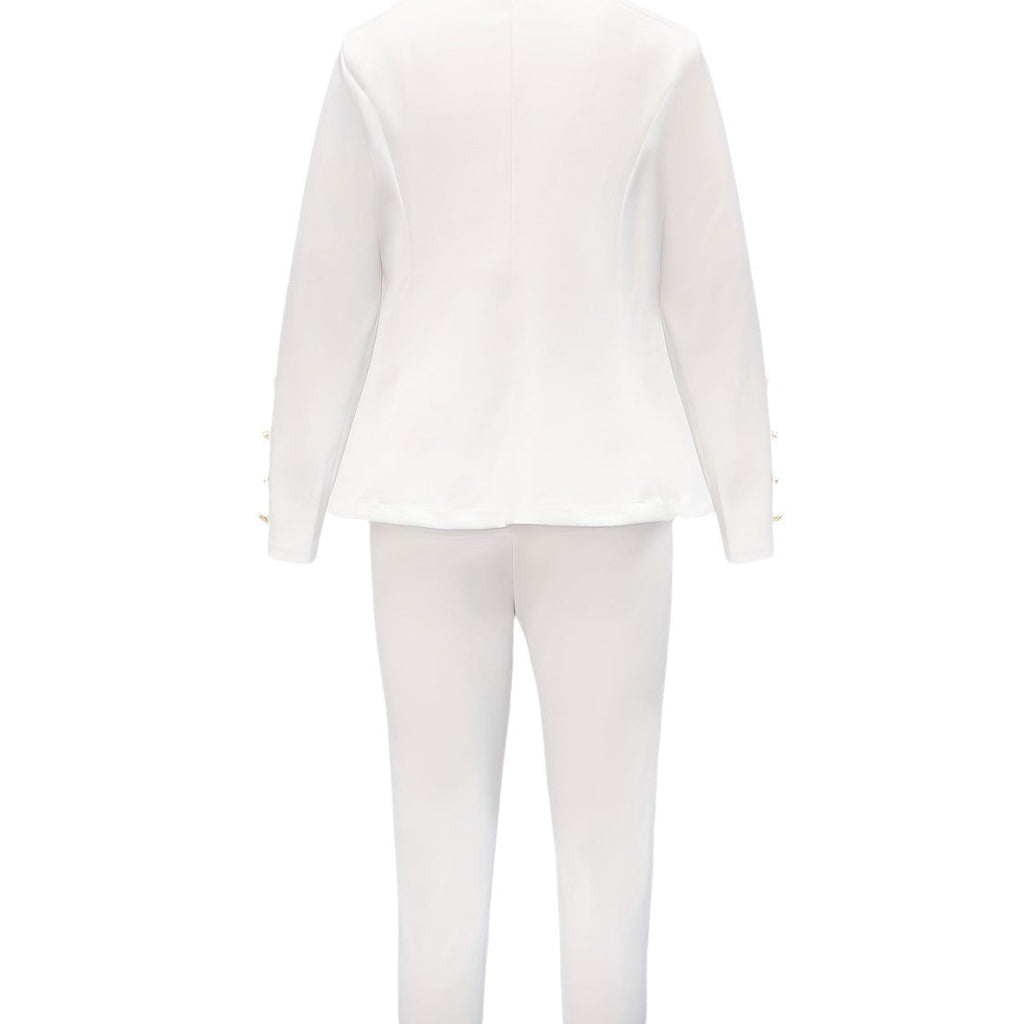 Women's Business Suit Set Jacket + Trousers Solid Color Temperament