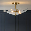 glass semi flush mount ceiling light
