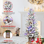 4ft Pre-lit Potted Porch Christmas Tree Small Slim Christmas Tree With