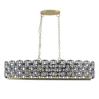 39" Contemporary Crystal and Black-Gold Pendant Chandelier