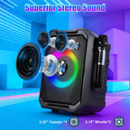 1Pc Portable Wireless Party Speaker With LED Light 2 Wireless Mics