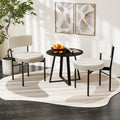 Dining Chair Set of 2 with Curved Backrest and Padded Seat-White