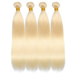 Brazilian Blonde 10A Grade #1B/613 Straight BUNDLES with CLOSURES & FR