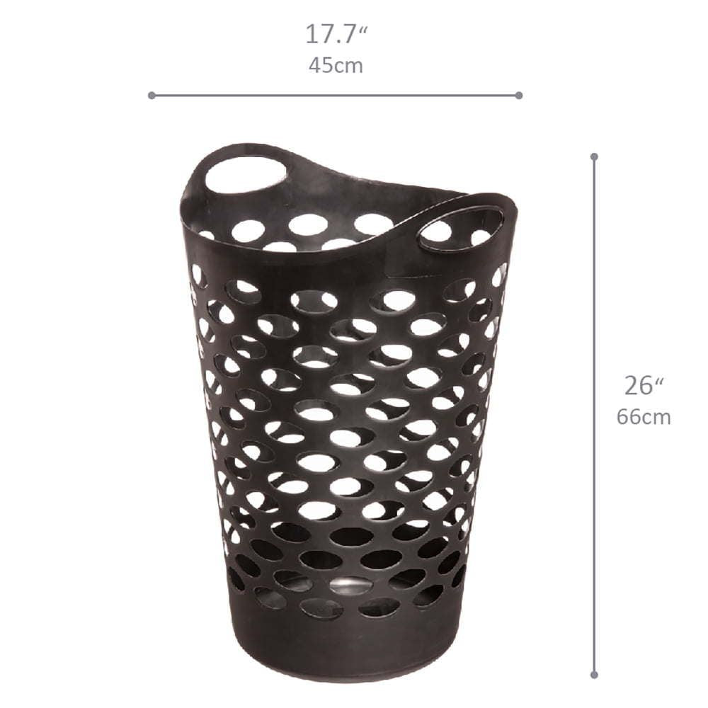 (2 pack) Flex Carrying Handles Laundry Hamper, Black