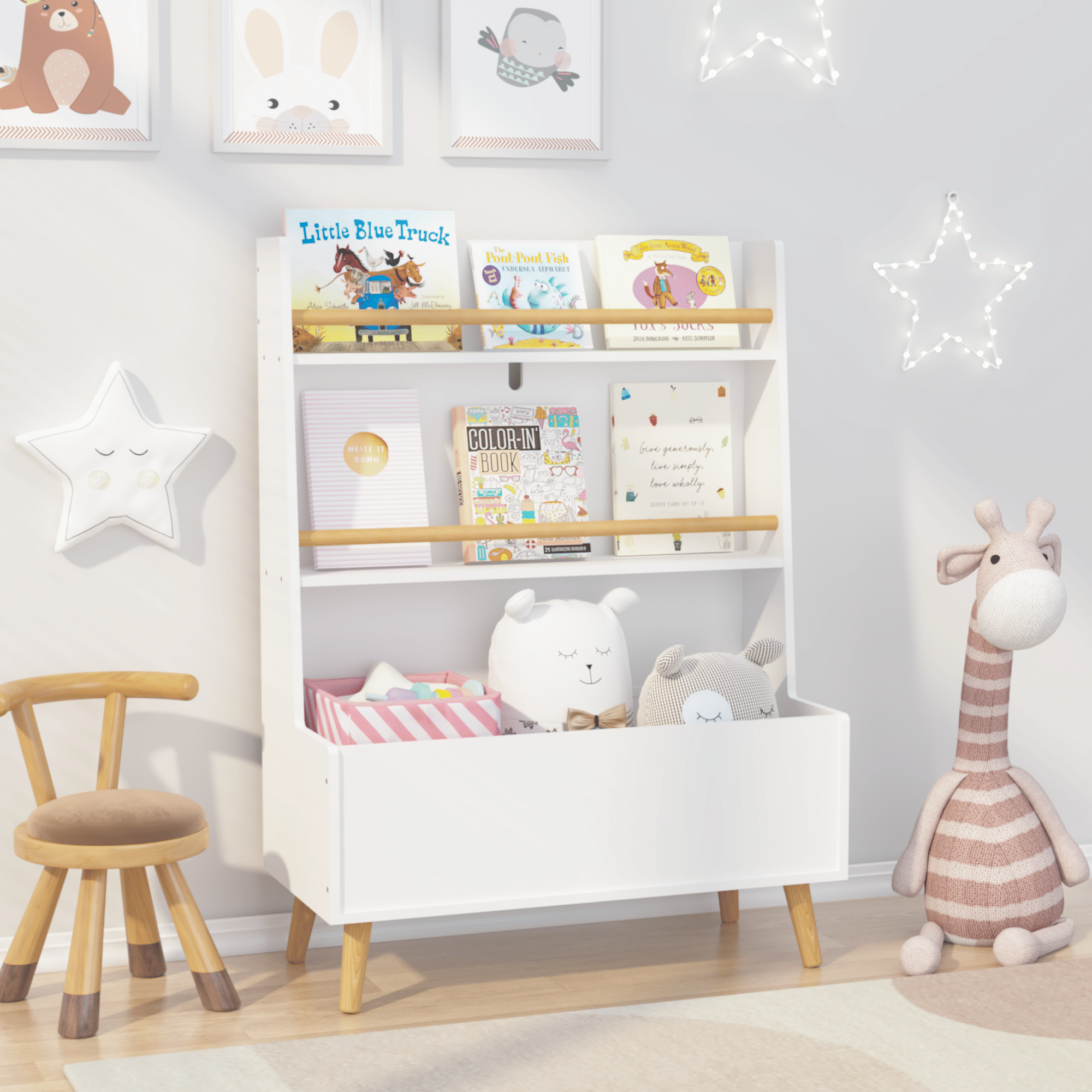 Kids Bookshelf, Book and Magazine Rack, Book Organizer, toy Storage