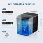 Portable Countertop Ice Maker with Ice Scoop, 9 Bullet Ice in 6 Mins,
