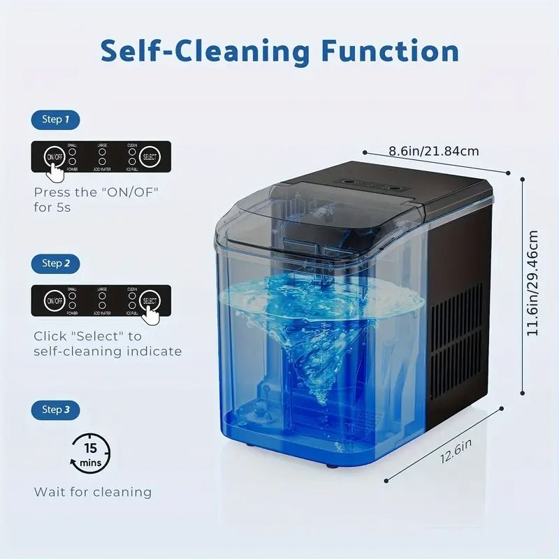 Portable Countertop Ice Maker with Ice Scoop, 9 Bullet Ice in 6 Mins,