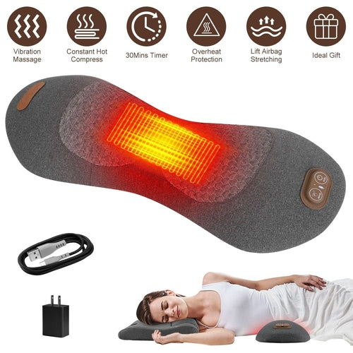 3 In 1 Electric Lumbar Massager Support Pillow Plug-in Memory Foam