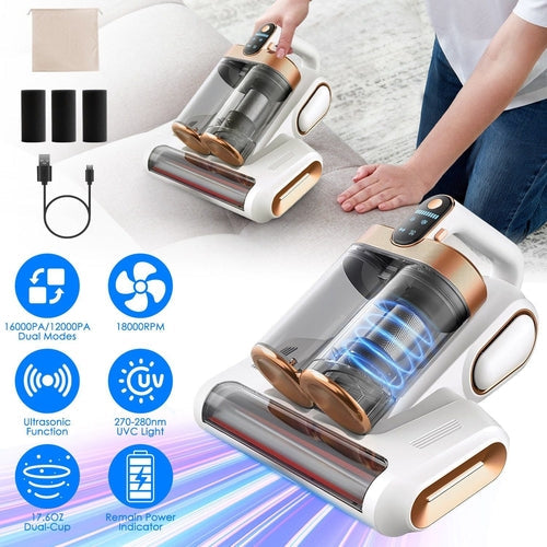 1Pc Mattress Vacuum Cleaner 16Kpa Bed Vacuum Cleaner Handheld Vacuums