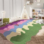 Area Rugs colorful abstract plush rug Soft velvet texture,