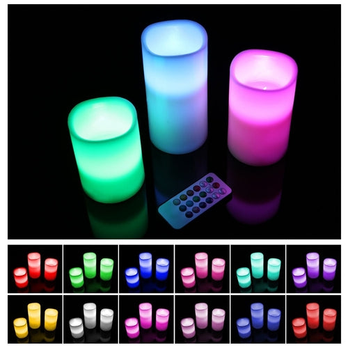 12 Color Flameless Candles - Flickering LED Candles with Remote & Auto