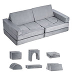 Modular Kids Play Couch, Sectional Toddler Sofa with Armrests, 28D