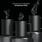 12oz. Stainless Steel Self Heating Coffee Mug with Lid, 3.5" x 3.5" x