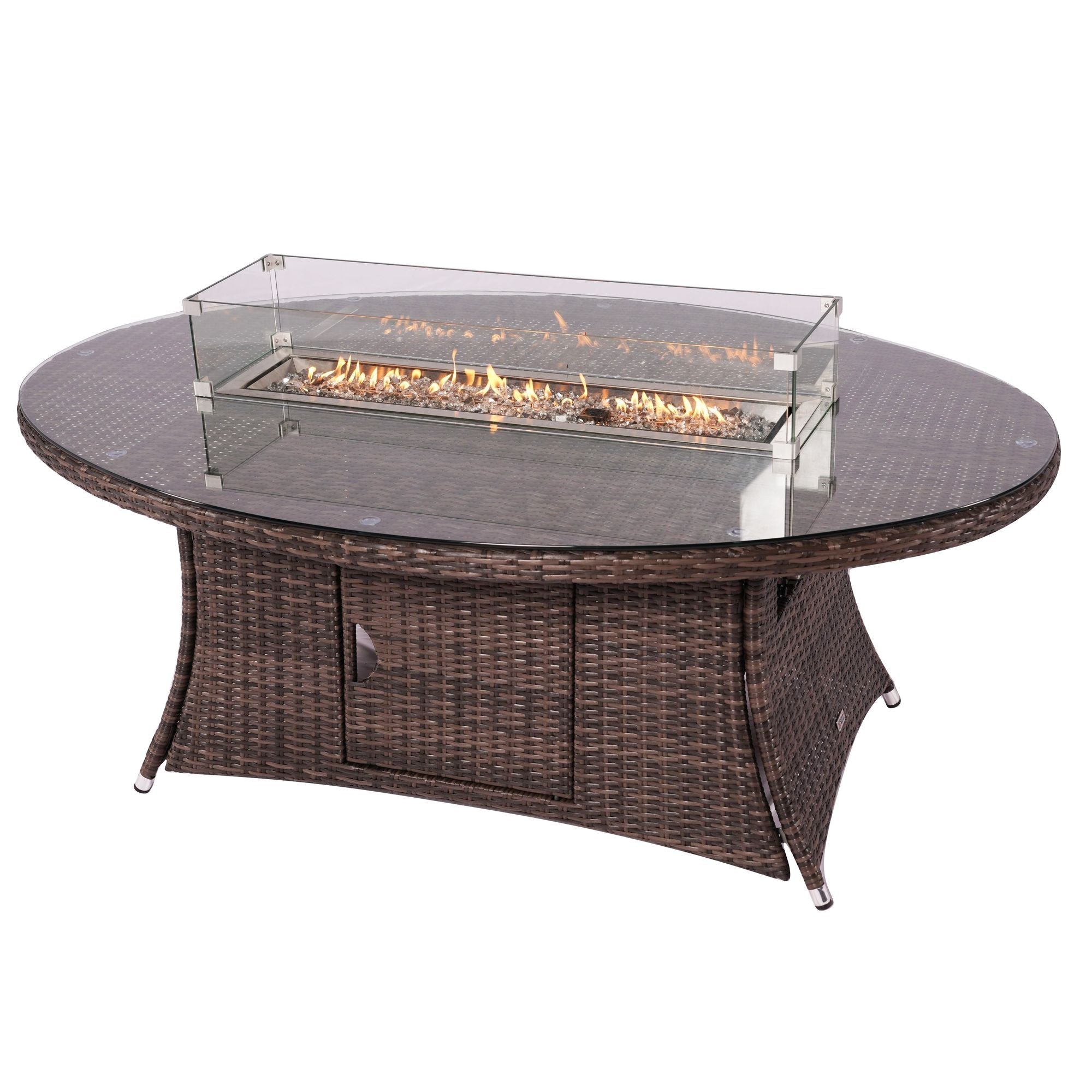 Direct Wicker Outdoor Rattan 50,000BTU Propane Gas Fire Pit Table