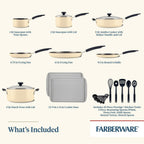 Easy Clean 22 Pcs Nonstick Cookware Set Includes Baking Pans and