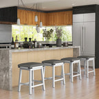 Set of 2 24/30 Inch Dining Bar Stool with Acacia Wood Frame