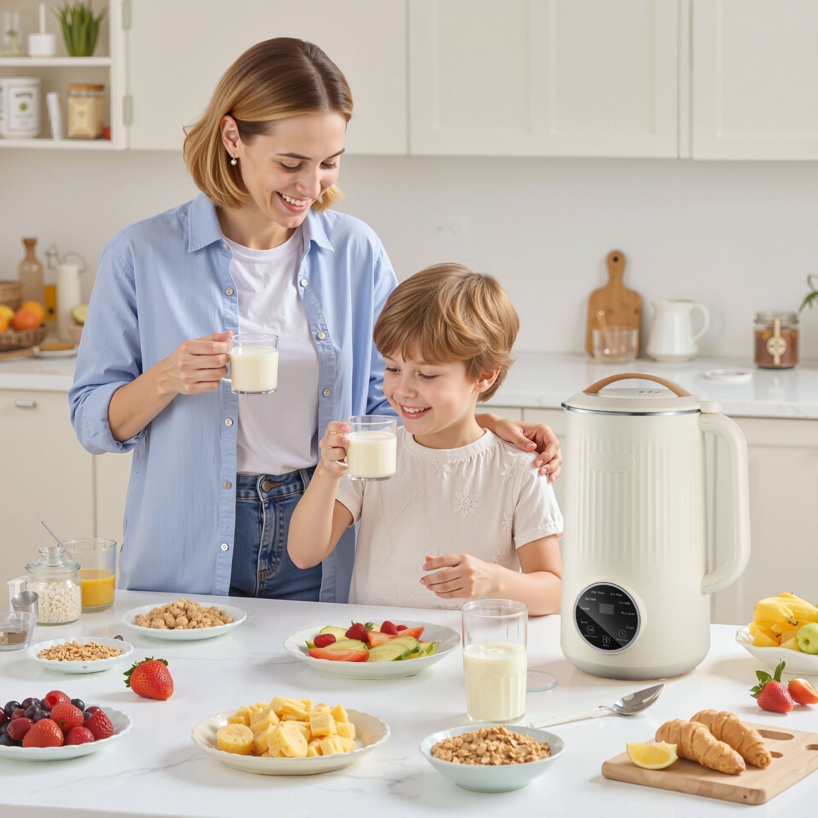 8-in-1 Nut Milk Maker, 34 oz Soy Milk Maker with 180W Blending, for