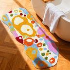 Boho Chic Colorful Abstract Bath Rug - Non-Slip, Ultra Soft, Quick-Dry