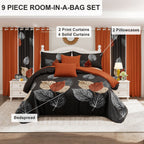 9 Piece Soft All-Season Washed Microfiber Cover Set ,