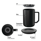 12oz. Stainless Steel Self Heating Coffee Mug with Lid, 3.5" x 3.5" x