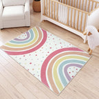 Washable Rainbow Rug for Girl Nursery, Small Rug 3X 5 Colorful Area