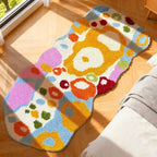 Boho Chic Colorful Abstract Bath Rug - Non-Slip, Ultra Soft, Quick-Dry