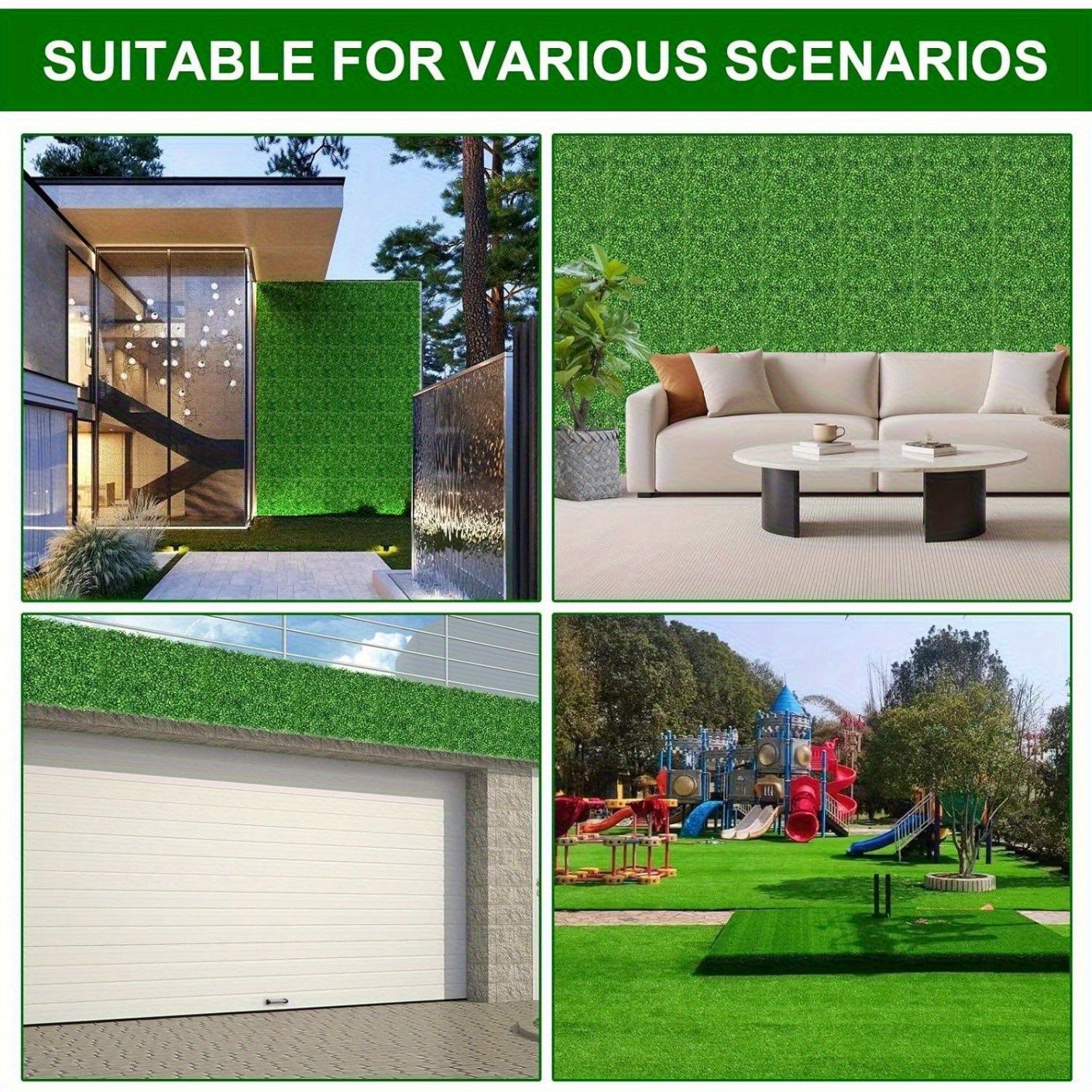 12PCS 24x16 Inch Artificial Hedge Panels - Realistic Greenery Privacy