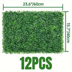12PCS 24x16 Inch Artificial Hedge Panels - Realistic Greenery Privacy