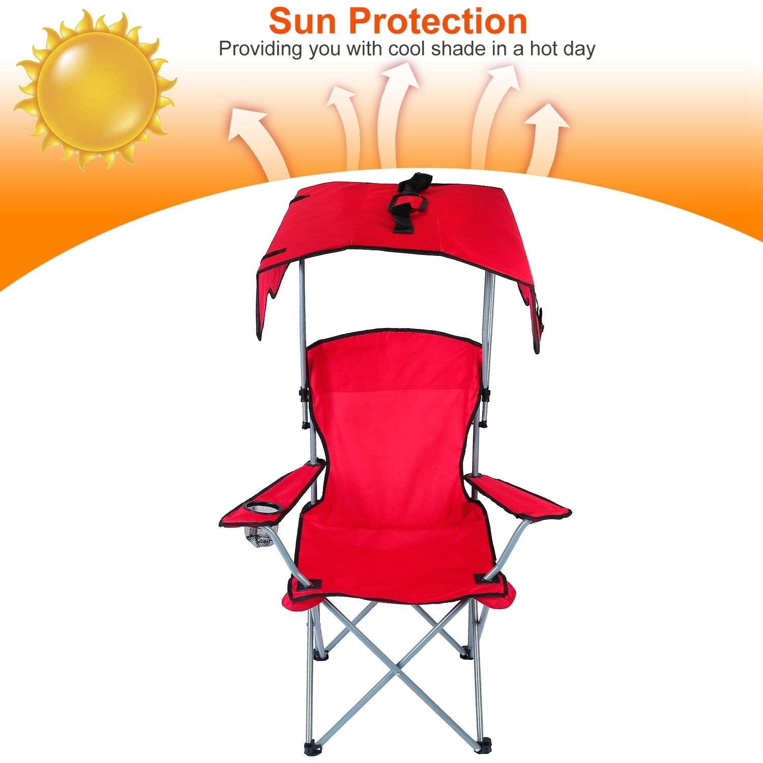 Foldable Beach Canopy Chair Sun Protection Camping Lawn Canopy Chair
