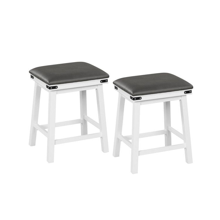 Set of 2 24/30 Inch Dining Bar Stool with Acacia Wood Frame