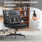 Ergonomic Office Chair with 2-in-1 Flip-Up Back, 25" Wide Seat, Airbag