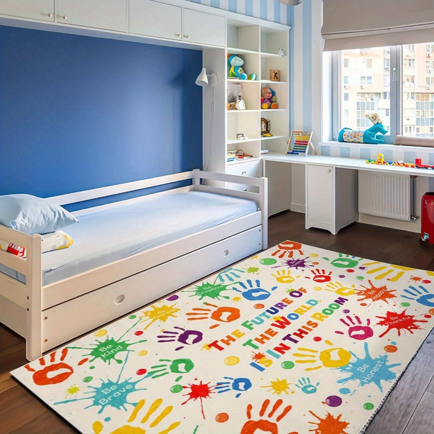 Rug for living room handprint carpets for gaming decor for boys
